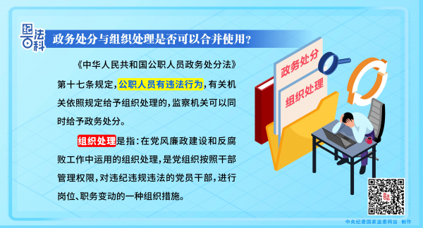 纪法百科丨政务处分与组织处理是否可以合并使用？
